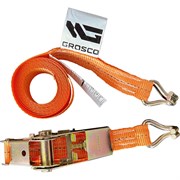 Комплект ремней стяжных с крюками для крепления груза, с храповым механизмом Grosco RST05004C2