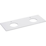 Столешница Lemark OLIVIA 125 см, под 2 раковины, из стекла, цвет: белый
