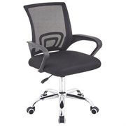 Кресло CROMEX (КРОМЕКС) "Top CH-695", ХРОМ, с подлокотниками, сетка/ткань TW, черное, 533066