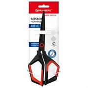 Ножницы BRAUBERG "Super special", 220 мм, черные, 3-сторонняя заточка, тефлоновое покрытие, 238849