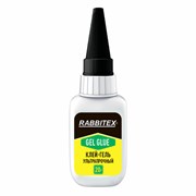 Клей-гель секундный суперклей УЛЬТРАПРОЧНЫЙ, МАКСИМАЛЬНЫЙ ОБЪЕМ, 20 грамм, RABBITEX (РАББИТЕКС), 609804