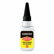 Клей секундный суперклей УЛЬТРАПРОЧНЫЙ, МАКСИМАЛЬНЫЙ ОБЪЕМ, набор 2х20 грамм, RABBITEX (РАББИТЕКС) "ДВА СЛОНА", 609805