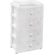 Комод ЗПИ "Альтернатива" Лаура 4-х секцион. широкий белый