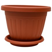 Кашпо ООО КЗНМ сильвер эко с блюдцем d 42, объём 24,6л терракот