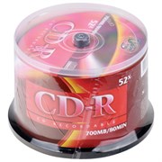Диск CD-R VS 700 Mb 52x Cake Box (упаковка на шпиле), КОМПЛЕКТ 50 шт., VSCDRCB5001