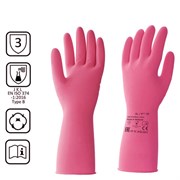 Перчатки латексные КЩС, сверхпрочные, плотные, хлопковое напыление, размер 9,5-10, XL (очень большой), красные, HQ Profiline,73588