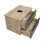 Тумба Teymi подвесная Helmi 70, 2 ящика с доводчиком, серый камень/дуб T60307