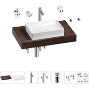 Комплект мебели для ванной комнаты с раковиной Wellsee Genuine Tree