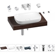 Комплект мебели для ванной комнаты с раковиной Wellsee Genuine Tree