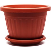 Кашпо ООО КЗНМ сильвер эко с блюдцем d 18, объём 1,9л терракот