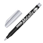 Маркеры для декорирования и рисования ЗОЛОТО и СЕРЕБРО, METALLIC MARKER, линия письма 1-2 мм, BRAUBERG, 152655