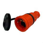 Розетка каучуковая удлинитель iCONNECT iTOK с защитной крышкой и заземлением 16А IP44 (модель РК) цвет оранжевый