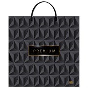 Пакет с пластиковой ручкой, ПВД, 35х36 см, "Премиум Блэк", 85 мкм, н00255856