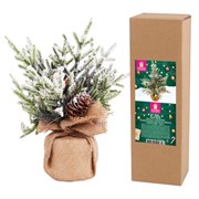 Ель новогодняя искусственная настольная 34 см с шишками, литой ПЭТ, ЗОЛОТАЯ СКАЗКА, 592012