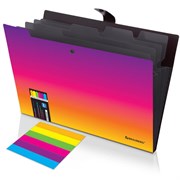 Папка-органайзер на кнопке 5 отделений, BRAUBERG GRADE, A4, желто-розовый градиент, 274093