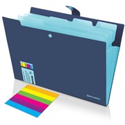 Папка-органайзер на кнопке 5 отделений, BRAUBERG "Extra", А4, синяя с голубым, 274096