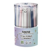 Ручка стираемая гелевая FUNSTER (ФАНСТЕР) "CUTE ANIMALS", СИНЯЯ, корпус soft-touch ассорти, узел 0,5 мм, линия письма 0,35 мм, 144434