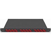 Укомплектованный одномодовый стоечный оптический кросс TopLan КРС-Top-1U-24FC/U-OS2-BK