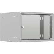 Настенный телекоммуникационный шкаф NTSS LIME 6U 550x450x370мм, 2 профиля 19, дверь стеклянная, боковые стенки несъемные, разобранный, серый