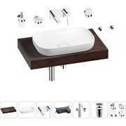 Комплект мебели для ванной комнаты с раковиной Wellsee Genuine Tree