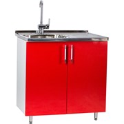 Тумба SANTREK 80*50 (2 дверцы) красный металлик фасад МДФ