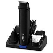 Триммер 4 в 1 KITFORT КТ-3140-3, 6 насадок, 20 установок длины 0,5-20 мм, беспроводной, черный