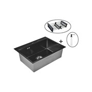 Кухонная мойка WISENT ws37050b с pvd покрытием (70x50 см) с раздвижным коландером и дозатором