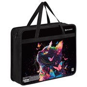 Папка на молнии с ручками BRAUBERG А4, 1 отделение, пластик, 80 мм, "Butterfly catcher", 272165