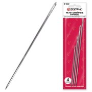Иглы для шитья и прошивки документов D-222 (цыганские) НАБОР 4 шт, длина 100-178мм, DEVELIA, 700398
