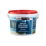 Акриловая универсальная эмаль для окон и дверей Pufas полуглянцевая, мороз. (2л)