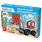 Конструктор металлический "Погрузчик", цветной, с подвижными деталями, 130 элементов, BAMBOX, 667033