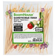 Шпажки-пики для канапе бамбуковые форма "Кристалл" цвет микс 12 см, 100 шт., BOOMHOUSE (БУМХАУС), 701970