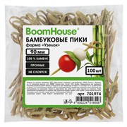 Шпажки-пики для канапе бамбуковые форма "Узелок" 9 см, 100 шт., BOOMHOUSE (БУМХАУС), 701974