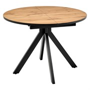 Круглый раскладной стол BRADEX rudolf 100-130x100x75 см, дуб вотан, чёрный