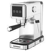 Кофеварка рожковая SONNEN CM-2033, ручной капучинатор, сенсор, 1 л, 1350 Вт, 19 бар, 457883