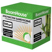 Зубочистки бамбуковые 500 шт. в индивидуальной бумажной упаковке, BOOMHOUSE (БУМХАУС), 701953