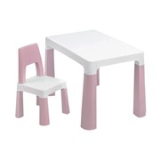 Стол детский + стул BRABIX KIDS CS-003, 2-7 лет, пластик белый + розовый, 533291