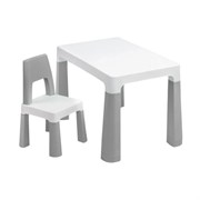 Стол детский + стул BRABIX KIDS CS-003, 2-7 лет, пластик белый + серый, 533292