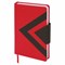 Ежедневник недатированный А5 138x213 мм BRAUBERG "Waves" под кожу, застежка 160 л., красный/черный, 111874 - фото 11000819
