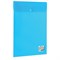 Папка-конверт с кнопкой BRAUBERG, вертикальная, А4, до 100 листов, прозрачная, синяя, 0,15 мм, 224977 - фото 11054395