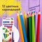 Карандаши цветные BRAUBERG PREMIUM 12 цветов, трехгранные, грифель 3,3 мм, натуральное дерево, 181651 - фото 11205010