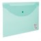 Папка-конверт с кнопкой STAFF, А4, до 100 листов, прозрачная, зеленая, 0,12 мм, 225171 - фото 11208349