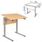 Стол-парта 1-местный, регулируемый угол, СУТ.54-01, 600х500х520-640 мм, рост 2-4, серый каркас, ЛДСП клён - фото 11220627