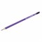 Карандаш чернографитный BRAUBERG, 1 шт., "Lines", HB, трехгранный, с ластиком, фиолетовый/серебристый, 181295 - фото 11336868