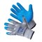 Перчатки АМПАРО™ София Фрост двойные (полиэфир+рельефный латекс), серый/синий, 428480 - фото 11367544