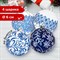 Шары ёлочные 4 шт., 6 см, "Узоры", пластик, цвет: синий/белый, ЗОЛОТАЯ СКАЗКА, 591130 - фото 12614084