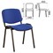 Стул для персонала и посетителей BRABIX "Iso CF-005", черный каркас, ткань синяя с черным, 531974 - фото 12670347