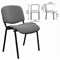 Стул для персонала и посетителей "ИЗО", черный каркас, серая ткань, В-3/С-71 меланж - фото 13125024