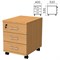 Тумба подкатная "Монолит", 400х520х530 мм, 3 ящика, замок, цвет бук бавария, ТМ25.1 - фото 13133136