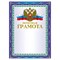 Грамота "Почетная" А4, мелованный картон, конгрев, тиснение фольгой, синяя, BRAUBERG, 123057 - фото 13550199